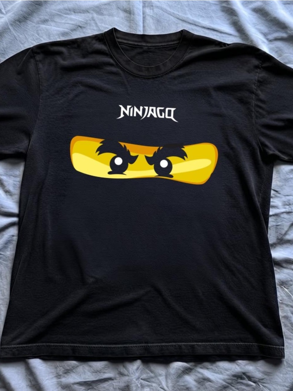 Gildan Black Graphic Tee with Yellow Eyes